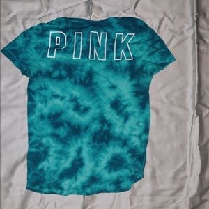 pink brand tie-dye green and blue